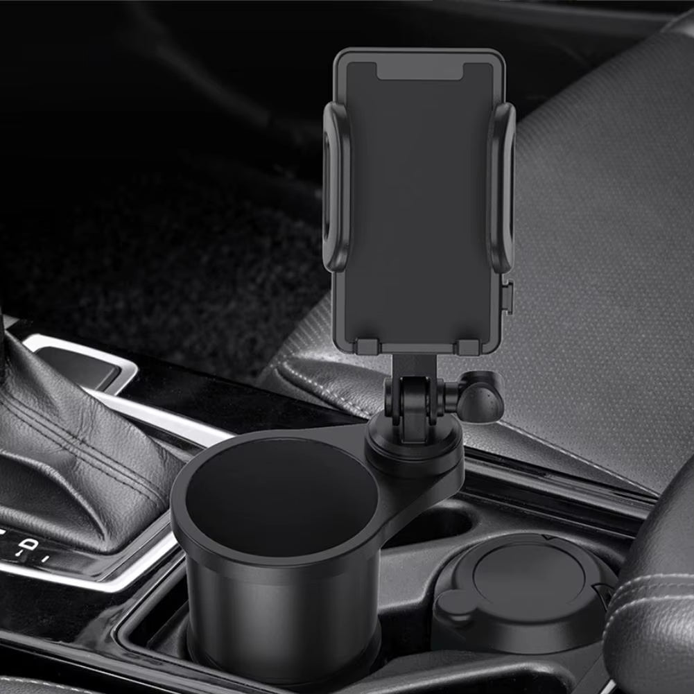 2 in 1 Adjustable Car Cup & Phone Holder — Secure, Multifunctional, Universal Fit