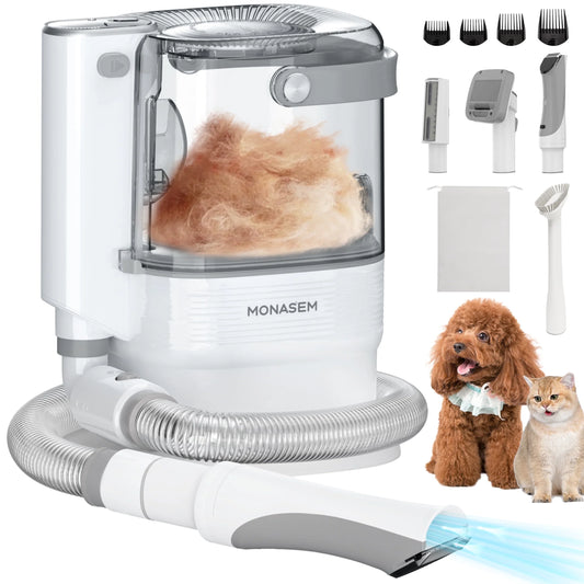 Dog Grooming Vacuum for Shedding – 13,200Pa Powerful 6-in-1 Pet Grooming Kit with Low-Noise Vacuum, Clippers, Brushes & Large 3.2L Dust Cup for Dogs & Cats