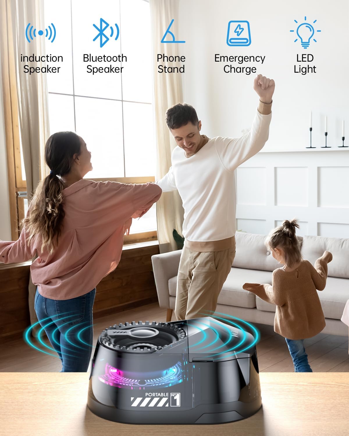 3 in 1 Magnetic Bluetooth Speaker with Earbuds & Phone Stand