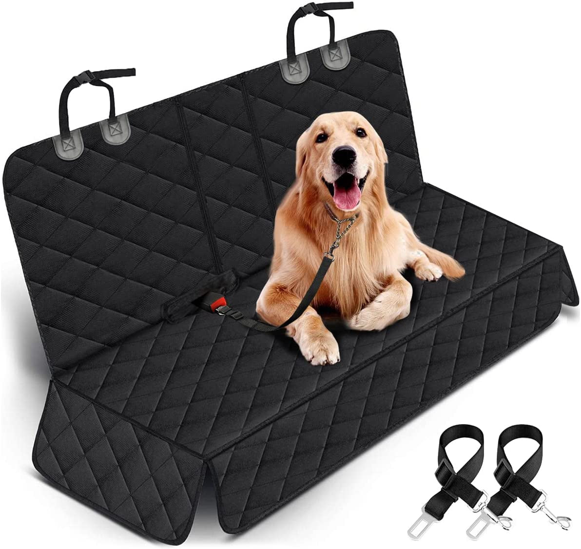 Dog Car Seat Cover – Waterproof Back Seat Protector with Non Slip Base, Universal Fit for Cars, Trucks and SUVs