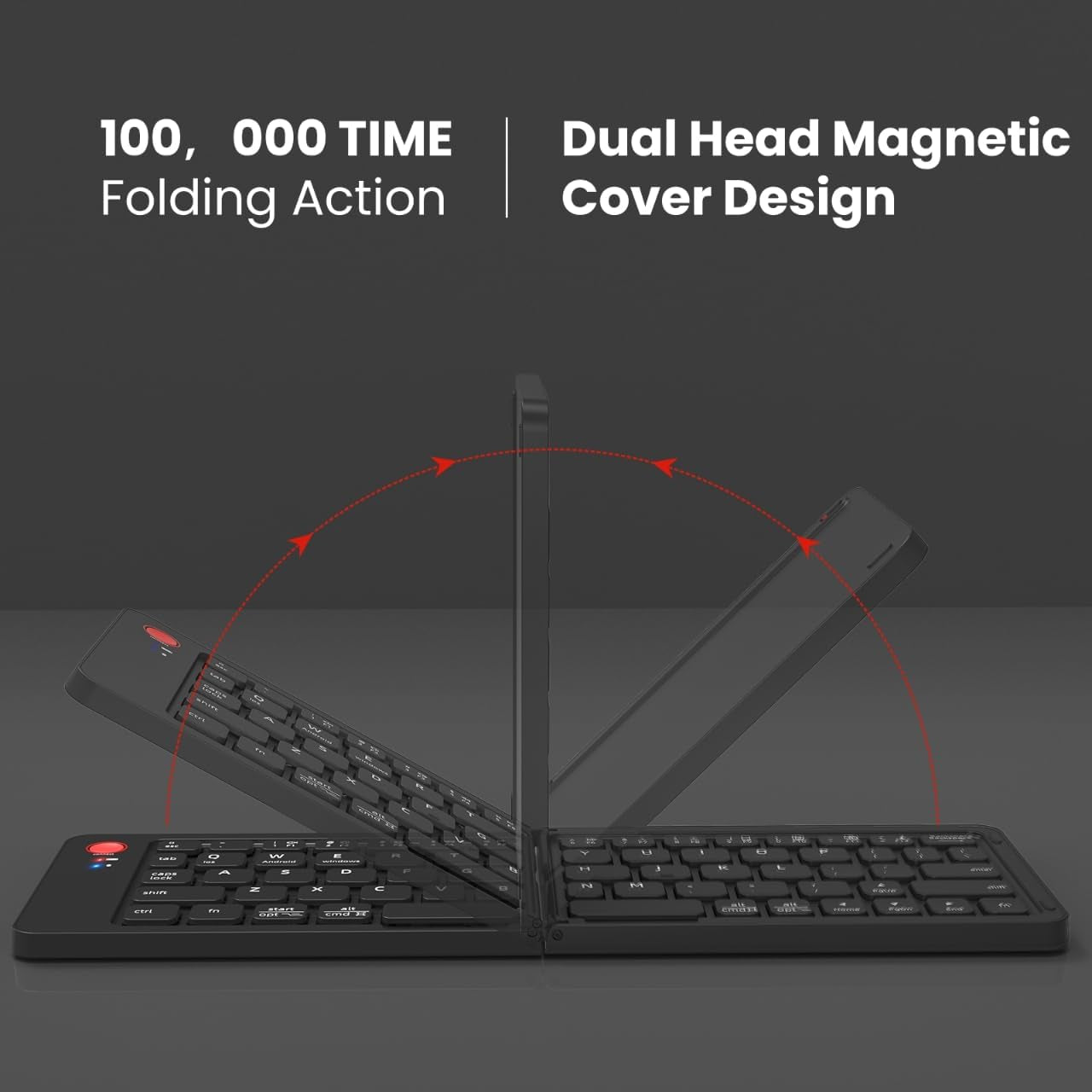 Wireless Foldable Bluetooth Keyboard and Mouse Combo for iPad and Smartphones | Portable Rechargeable Travel Set