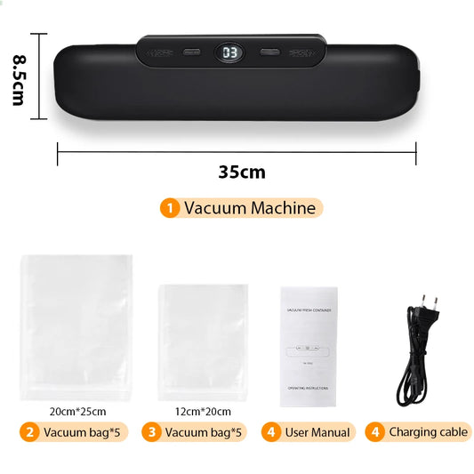 SaengQ 30cm Vacuum Sealer — Food Saver + 10 Bags