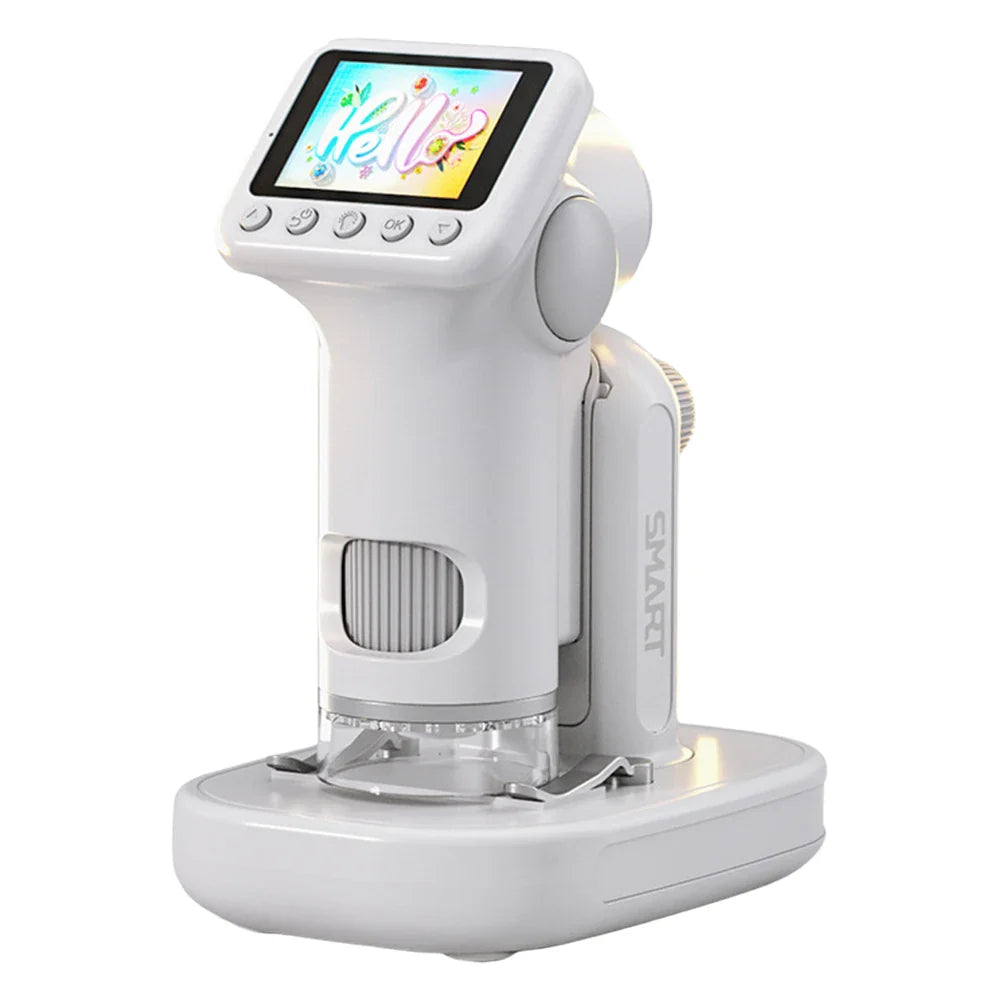 Kids Digital Microscope 100–1600X with 2 Inch HD Screen – Portable Handheld STEM Science Microscope with LED Light, Photo & Video Recording, Educational Gift for Boys & Girls