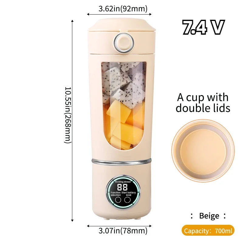 Portable 700ml Rechargeable Blender — 12 Blades | Smoothies, Shakes and Fresh Juice Anywhere