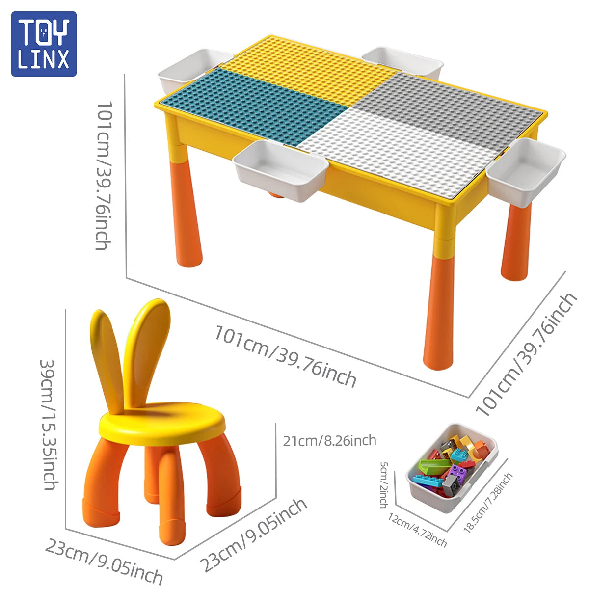 5-in-1 Kids Activity Table with Chair & 143pc Marble Run Building Blocks – Water Play, Sensory Table, STEM Learning Desk for Ages 3+