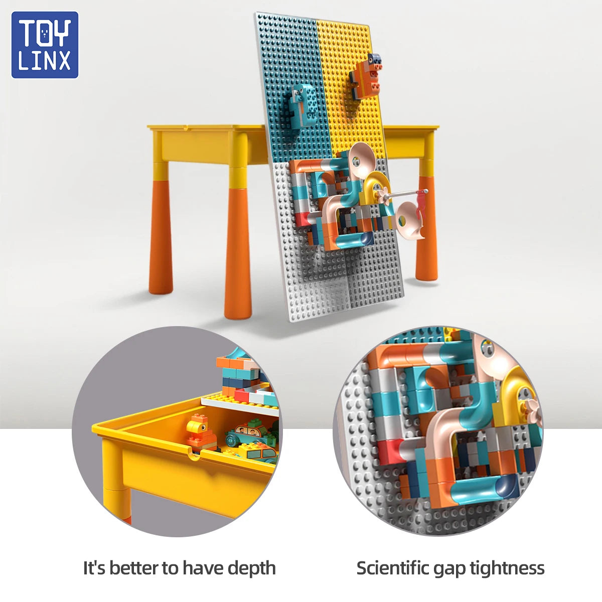 5-in-1 Kids Activity Table with Chair & 143pc Marble Run Building Blocks – Water Play, Sensory Table, STEM Learning Desk for Ages 3+