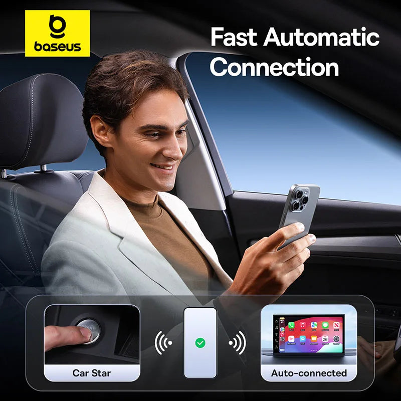 Baseus Wireless CarPlay Adapter – Convert Wired CarPlay to Wireless in Seconds