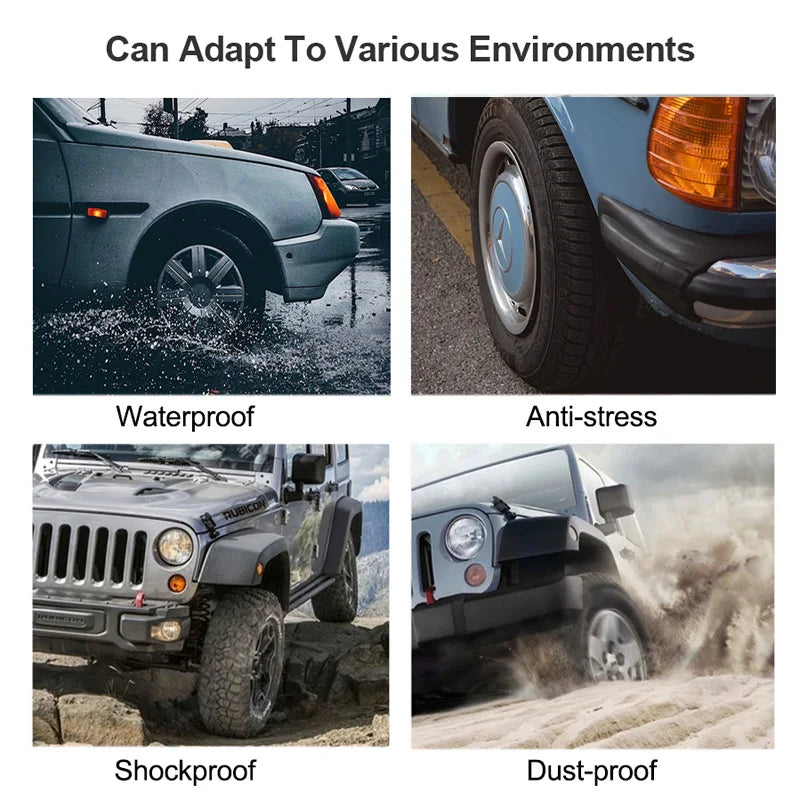 Solar Wireless TPMS Smart Tire Pressure Monitoring System with 4 Sensors – Real-Time Safety Alerts, Auto-On, HD LCD Display