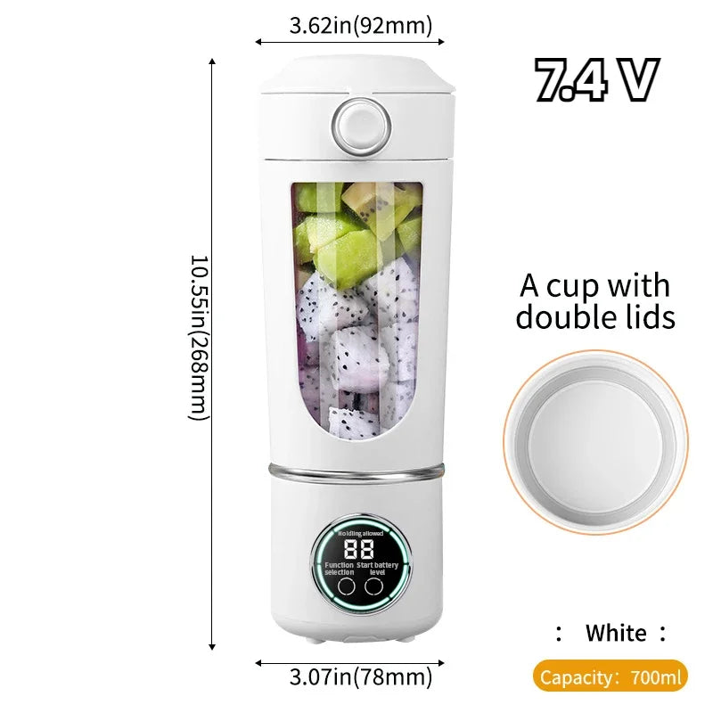 Portable 700ml Rechargeable Blender — 12 Blades | Smoothies, Shakes and Fresh Juice Anywhere