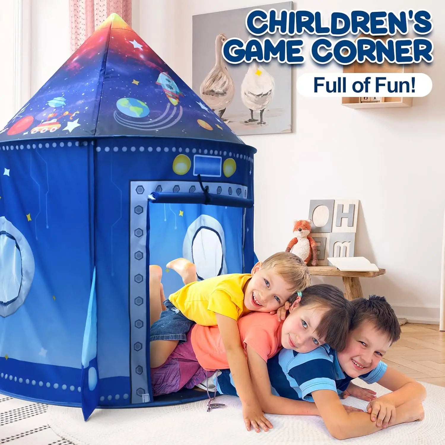 Kids Pop-Up Play Tent – Foldable Indoor Playhouse for Toddlers & Kids, Easy Setup, Imaginative Adventure Tent for Boys & Girls, Lightweight, Portable & Safe