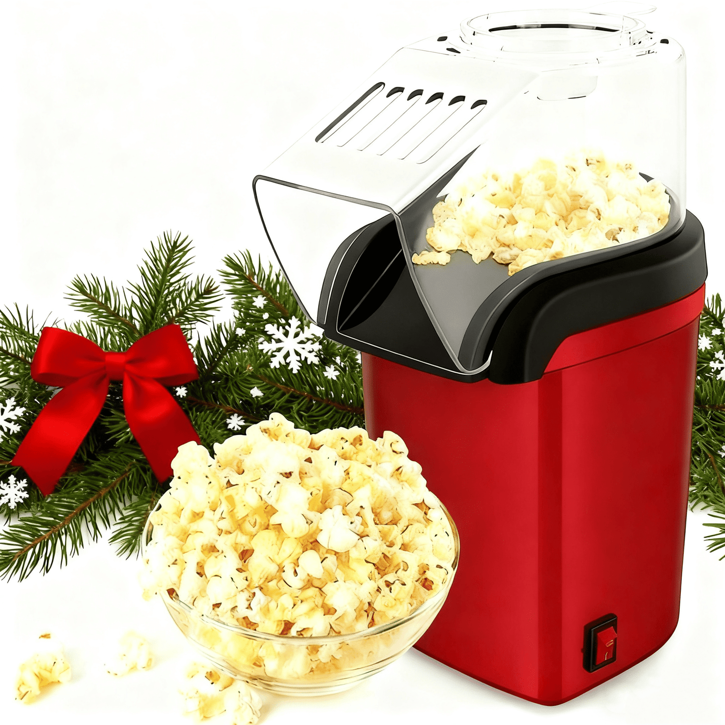 Hot Air Popcorn Maker – Oil-Free | Fast 3-Min Popcorn | Healthy Snack Machine for Home Movie Nights