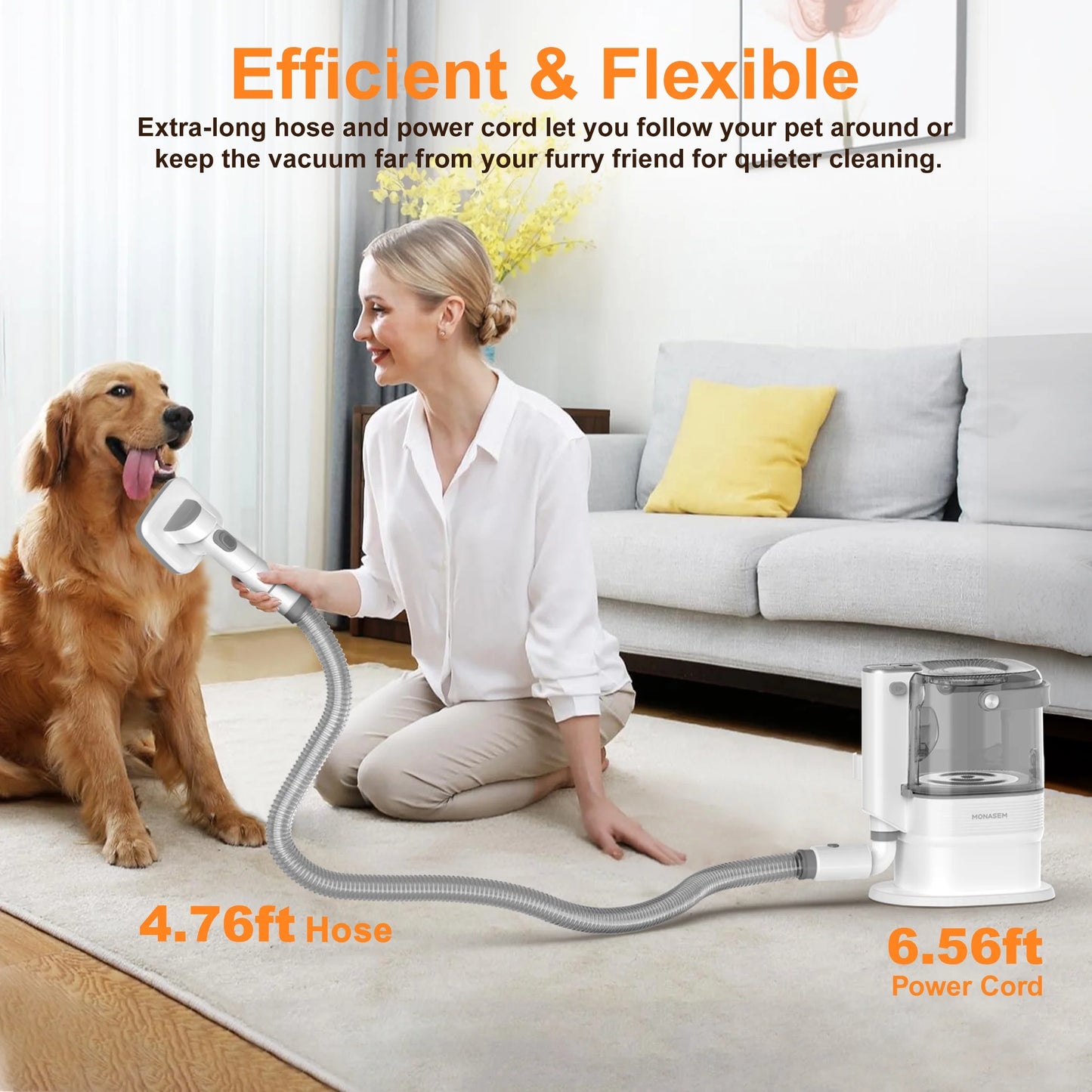 Dog Grooming Vacuum for Shedding – 13,200Pa Powerful 6-in-1 Pet Grooming Kit with Low-Noise Vacuum, Clippers, Brushes & Large 3.2L Dust Cup for Dogs & Cats