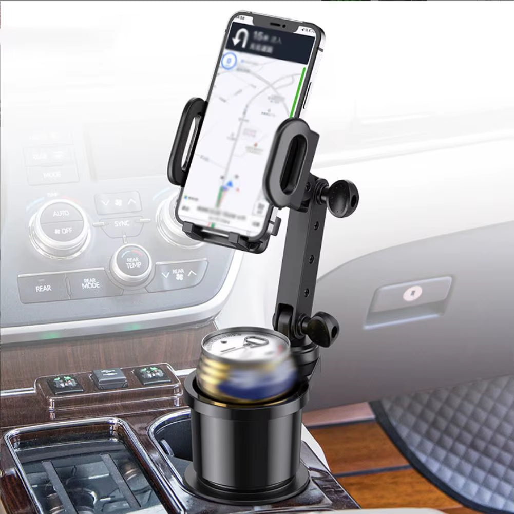 2 in 1 Adjustable Car Cup & Phone Holder — Secure, Multifunctional, Universal Fit