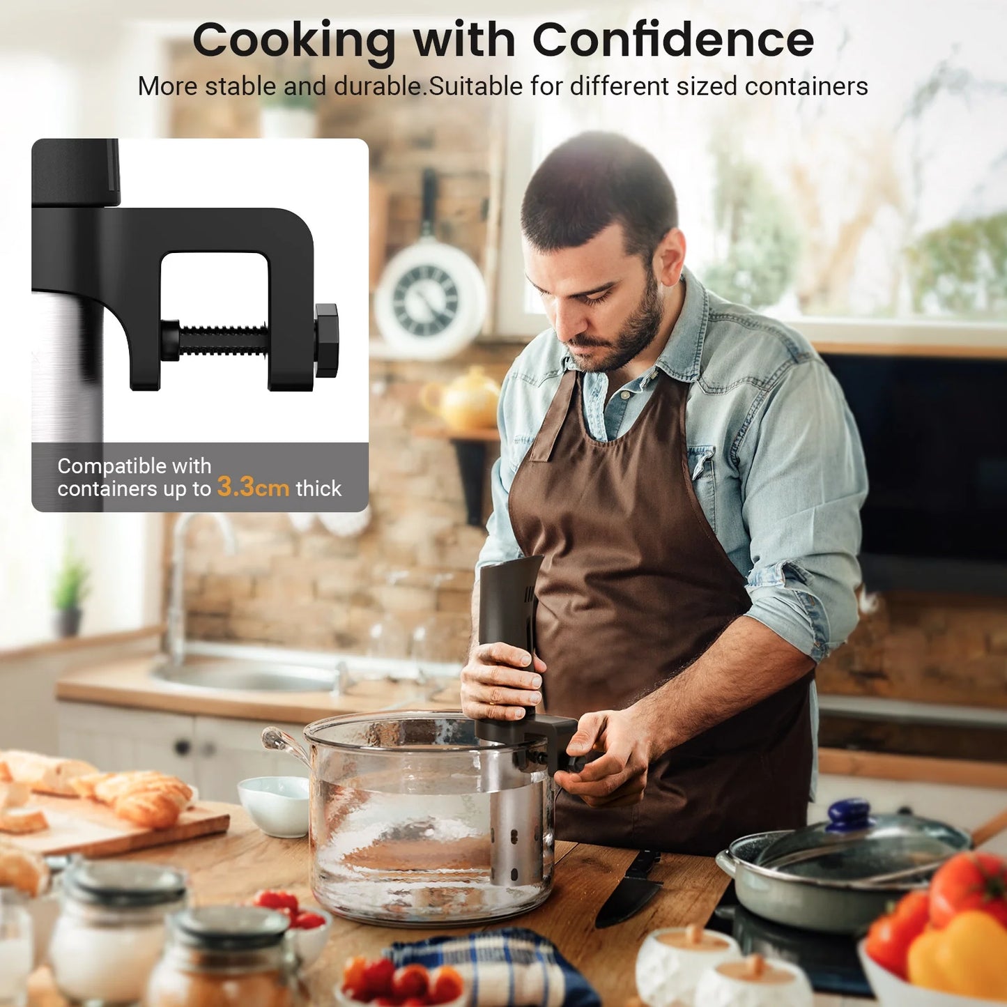 BlitzHome WIFI Sous Vide Cooker 1100W - Precision Immersion Circulator with App Control & Fast Heating