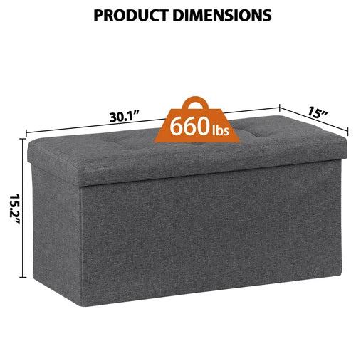 Storage Ottoman Bench Foot Rest Stool for Bedroom Entryway Living Room
