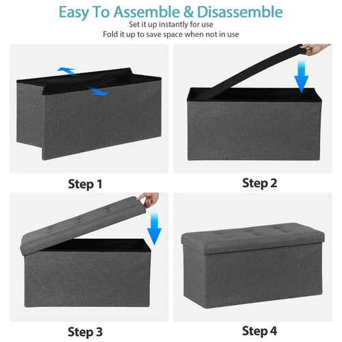 Storage Ottoman Bench Foot Rest Stool for Bedroom Entryway Living Room